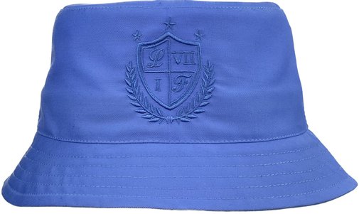 панама "герб", ткань хлопок, цвет голубой 897-13v