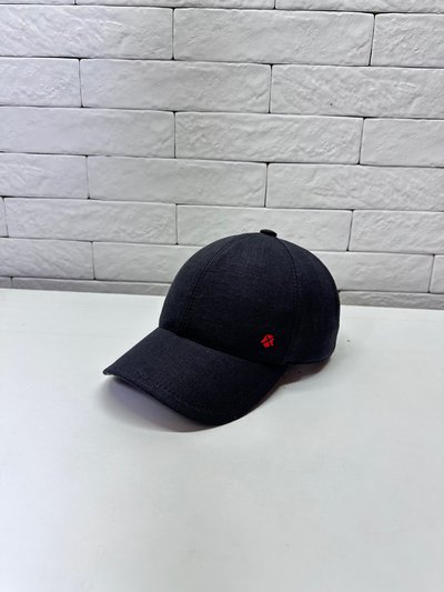 Бейсболка logo, лен, цвет черный 2073-4