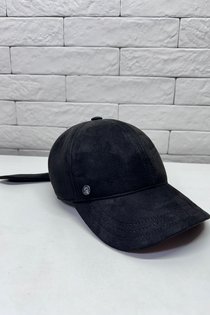 Бейсболка, ткань экозамша, цвет черный