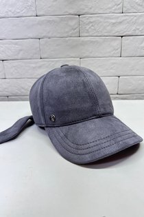 Бейсболка, ткань экозамша, цвет серый