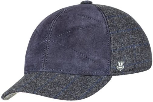 Бейсболка Classic, ткань/замша, цвет серый/синий 0306-34