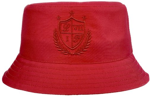 панама "герб", ткань хлопок, цвет красный 897-10v