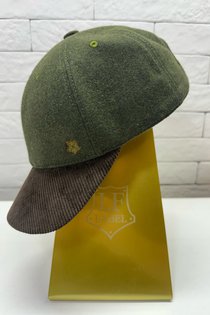 Бейсболка, ткань шерсть, цвет зеленый/коричневый