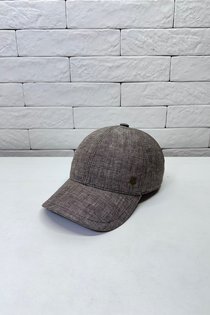 Бейсболка logo, лен, цвет коричневый меланж