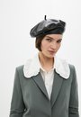 Берет LF LADY, кожа, цвет черный 7402