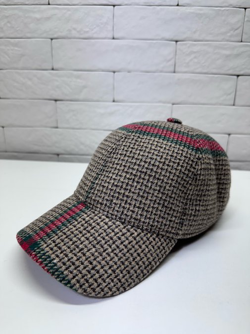 Бейсболка, ткань шерсть, цвет коричневый 071-102