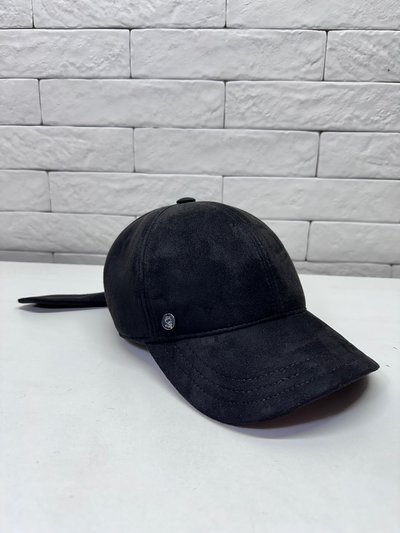 Бейсболка, ткань экозамша, цвет черный 071-109