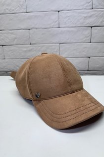 Бейсболка, ткань экозамша, цвет бежевый