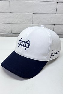 Бейсболка, хлопок, цвет белый/синий