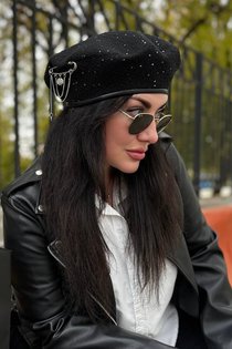 Берет, твид, цвет черный
